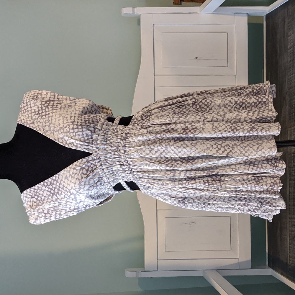 Grey printed cutout dress